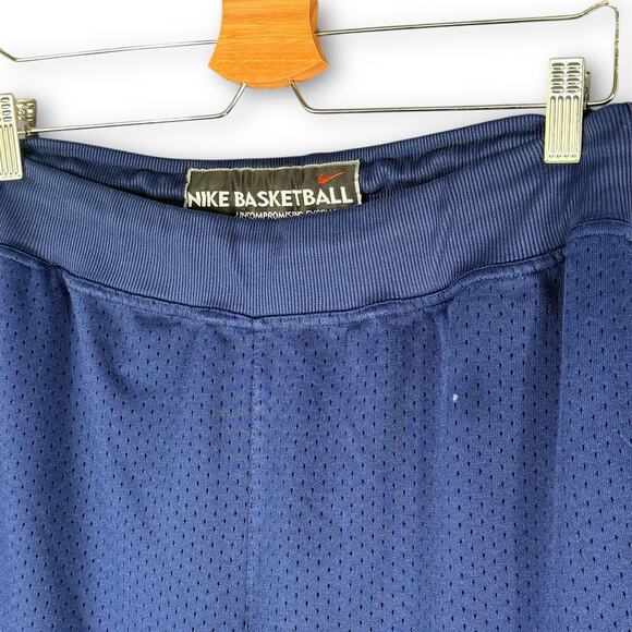 Y2K Vintage Nike Basketball Blue Mesh UNC Tarheels Athletic Shorts M Black Tag - Picture 2 of 10
